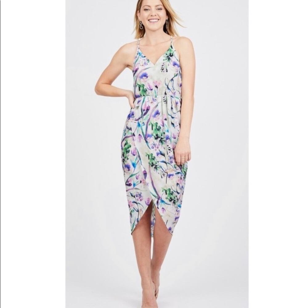 Amanda Uprichard New York Racerback Tulip Dress Large Floral